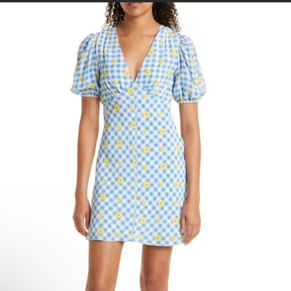 Staud Milla Gingham Daisy Mini Dress Size 16 NWT - Picture 15 of 15